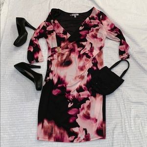 Pink and black floral Jennifer Lopez Dress